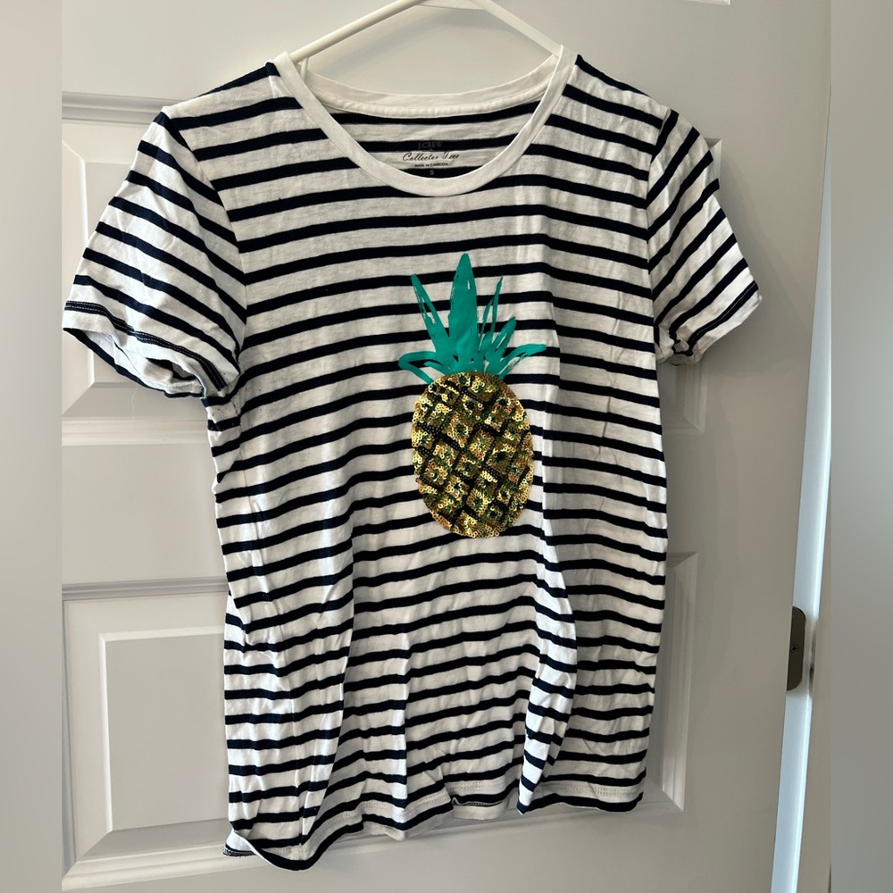 J. Crew Kids' Navy Striped Tee with Pineapple